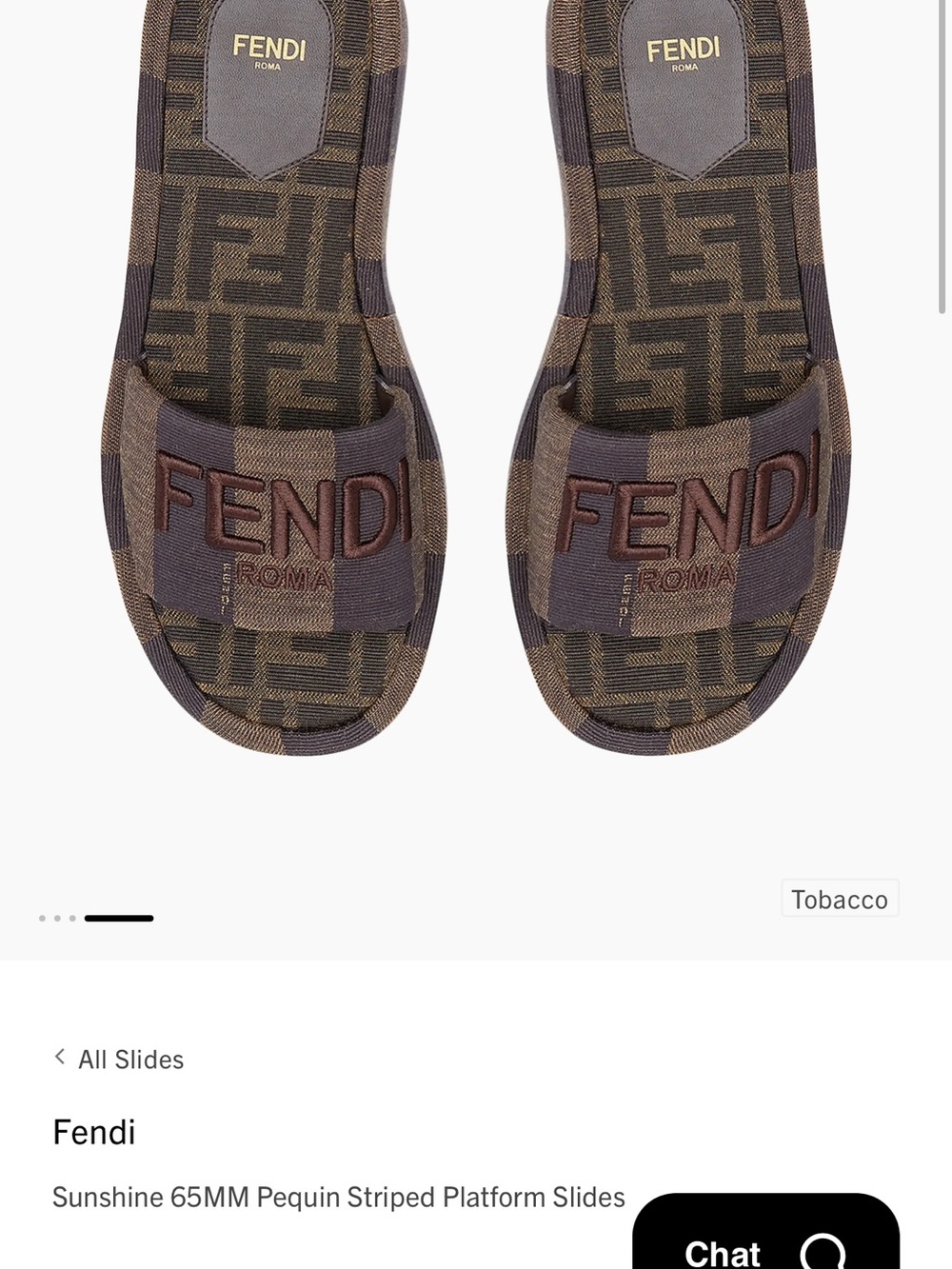 Fendi Tobacco and Dark Brown FF Logo Platform Slides